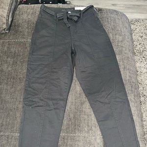 Cargo style pants with a belt tie